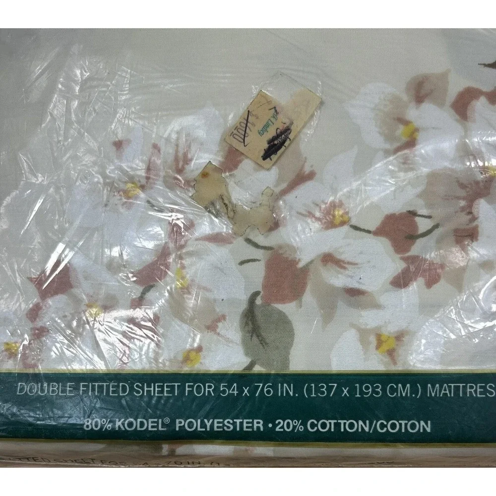 Vtg Springmaid Fitted Bed‎ Sheet Key Largo Double 54X76 Mattress 160 Count New
